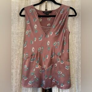 Marc Jacobs Flower Pattern Silk Blouse in Purple - Size 6